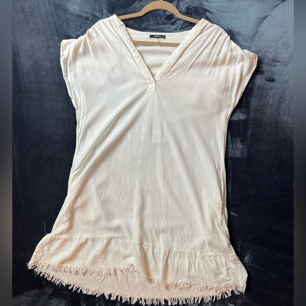 Annabelle white dress with fringe/eyelash detail-Used